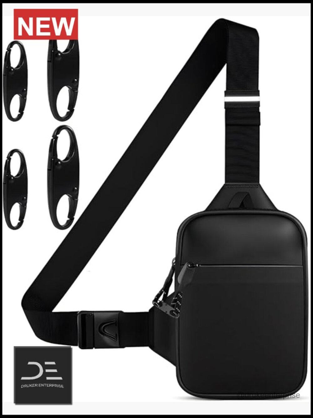Mini Anti Theft Crossbody Sling Bag Dual Pocket Water Resistant Running Phone